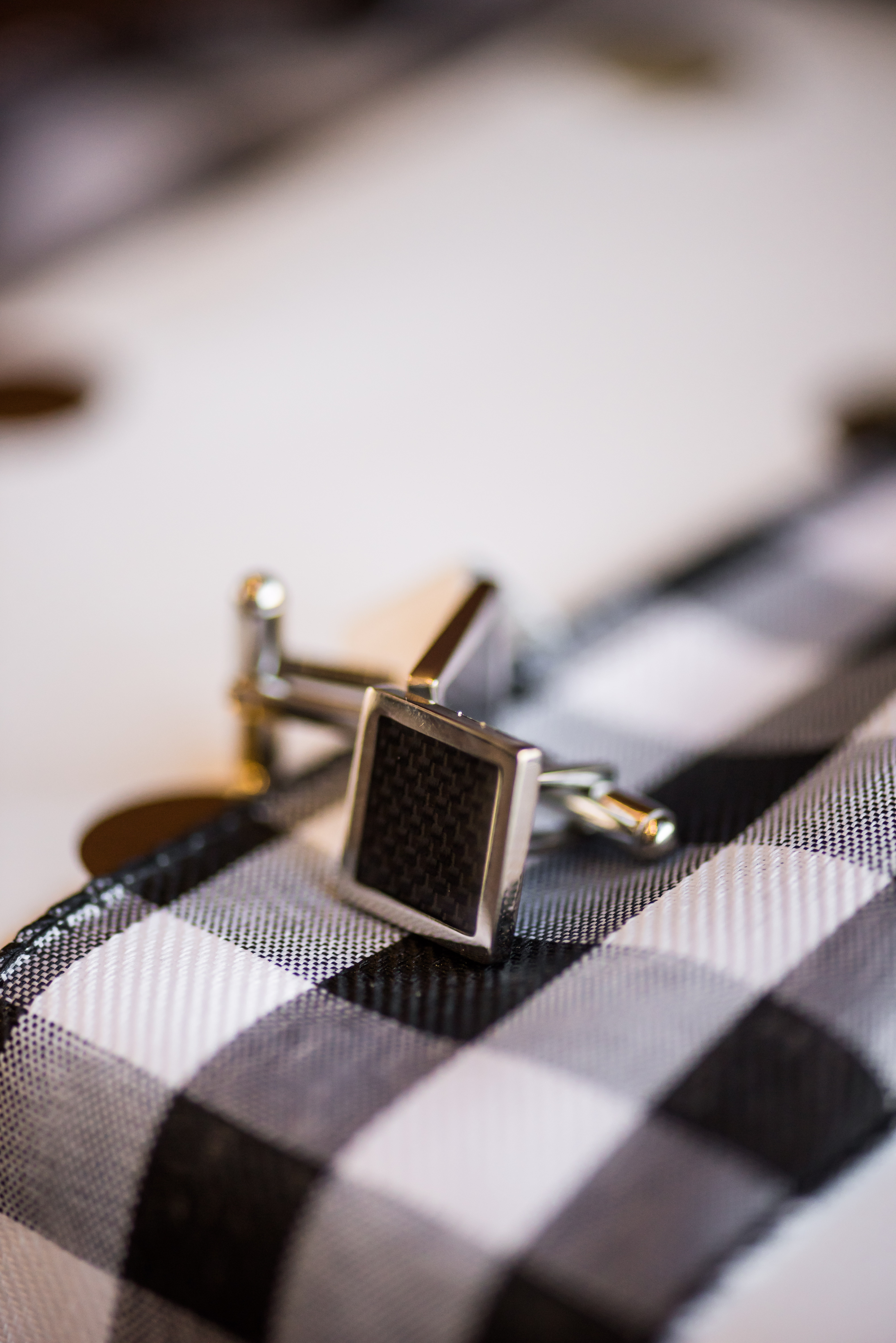 Stainless Steal Black Carbon Fiber Cufflinks - $65