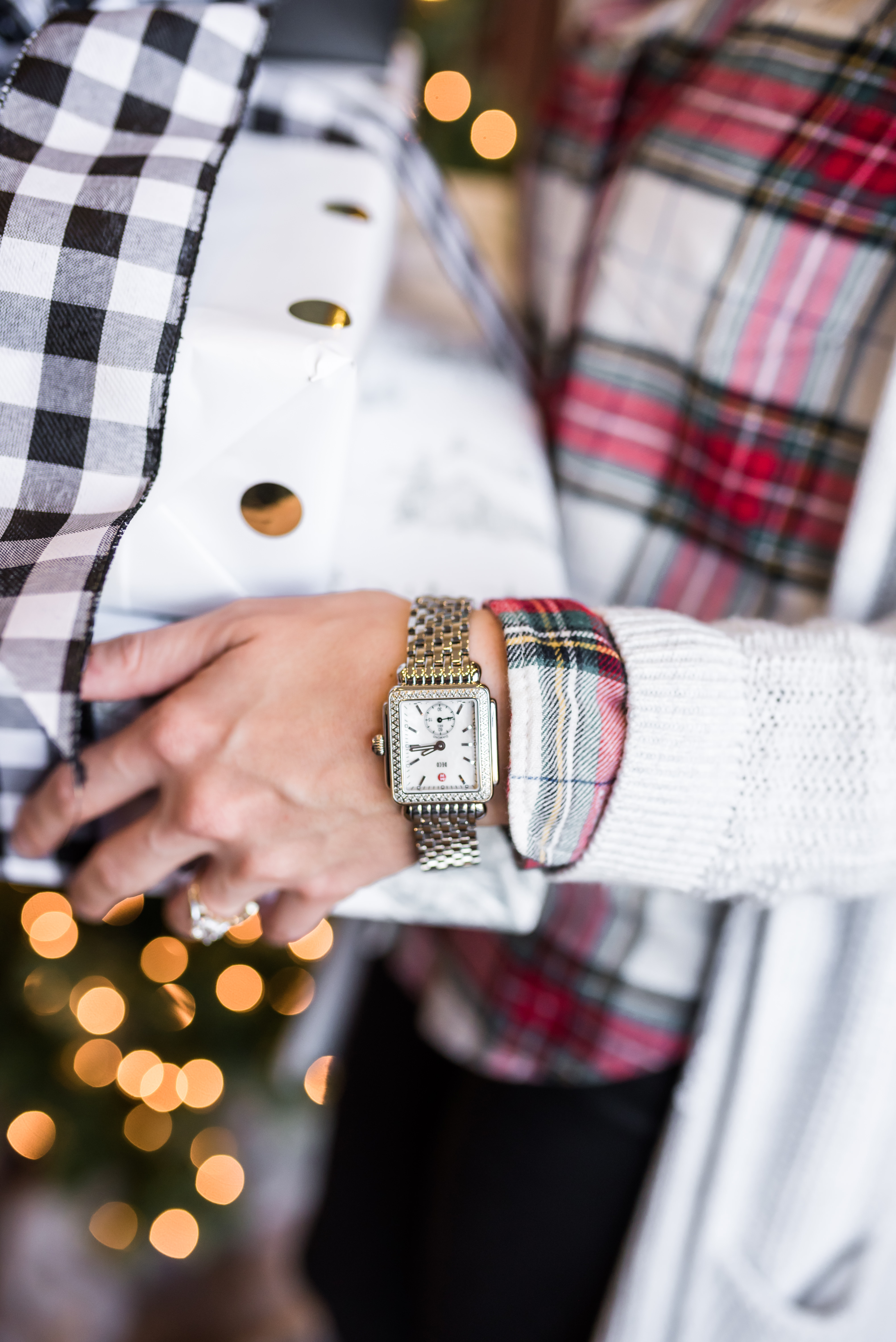 Michele Sterling Siler Rectangle Deco Head with Mother of Pearl Dial and Diamond Bezel - $1595 watch / $200 strap